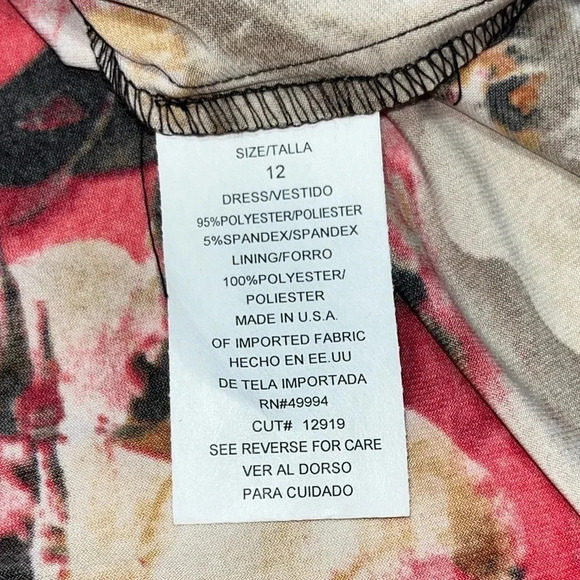 R & M Richards | Floral-Abstract Sleeveless Dress - Picture 4 of 5